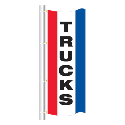 Load image into Gallery viewer, 3ft x 8ft  Drape Flag Free Flying- Vertical Slogan
