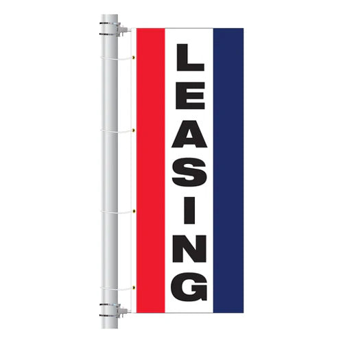 3ft x 8ft  Drape Flag with Sleeves- Vertical Slogan