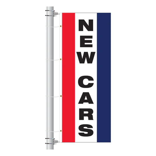 3ft x 8ft  Drape Flag with Sleeves- Vertical Slogan