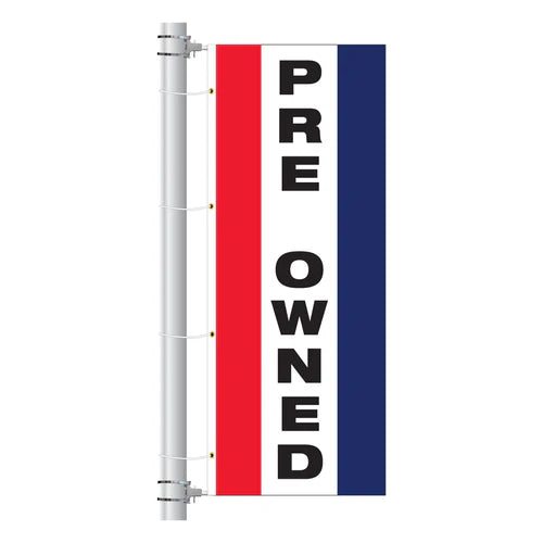 3ft x 8ft  Drape Flag with Sleeves- Vertical Slogan