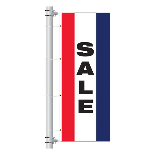 3ft x 8ft  Drape Flag with Sleeves- Vertical Slogan