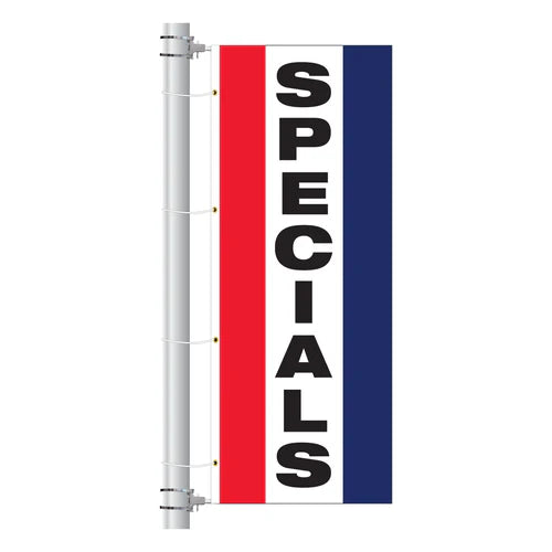 3ft x 8ft  Drape Flag with Sleeves- Vertical Slogan