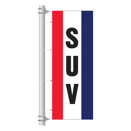 Load image into Gallery viewer, 3ft x 8ft  Drape Flag with Sleeves- Vertical Slogan
