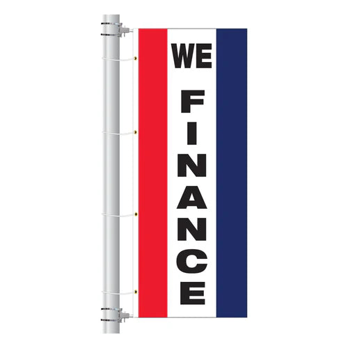 3ft x 8ft  Drape Flag with Sleeves- Vertical Slogan