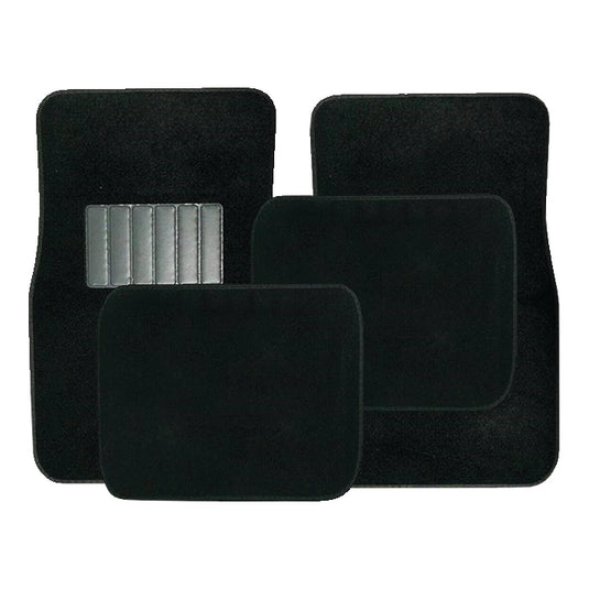 Carpet Floor Mat 4-piece Set- BLACK - Qty. 1 Set