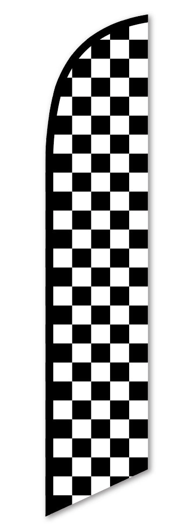 Premium Swooper Flag - Checkered (Black & White)