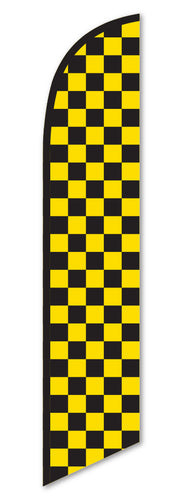 Premium Swooper Flag - Checkered (Black & Yellow)