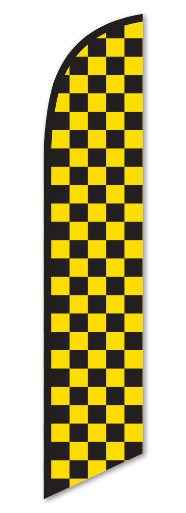Premium Swooper Flag - Checkered (Black & Yellow)