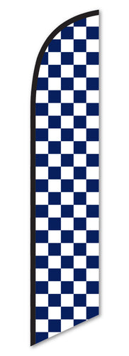 Premium Swooper Flag - Checkered (Blue & White)