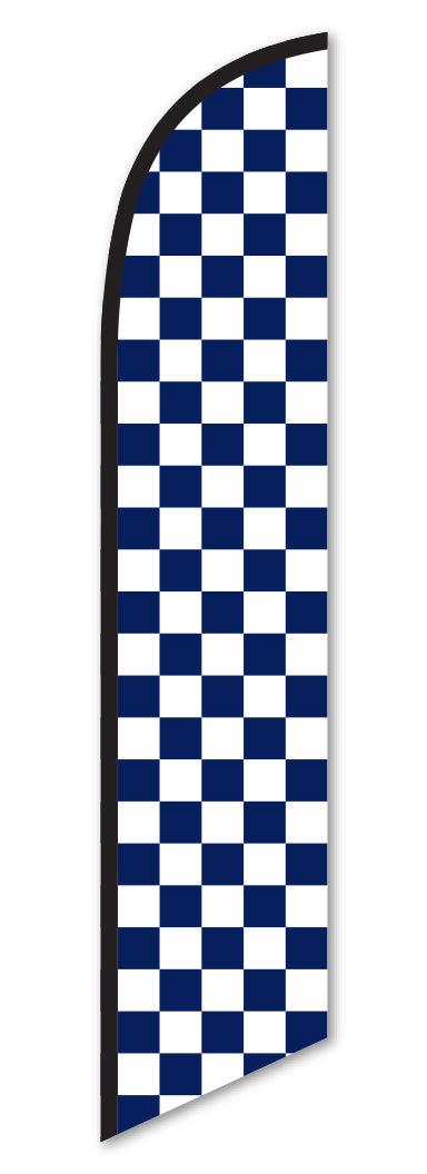 Premium Swooper Flag - Checkered (Blue & White)