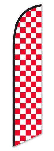 Premium Swooper Flag - Checkered (Red & White)