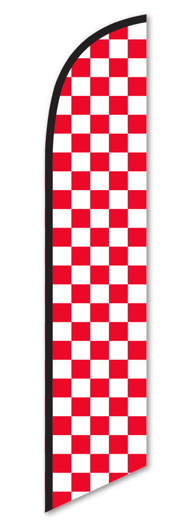 Premium Swooper Flag - Checkered (Red & White)