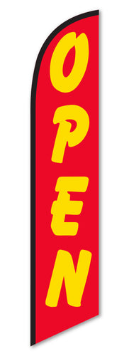 Premium Swooper Flag - OPEN (Red & Yellow)