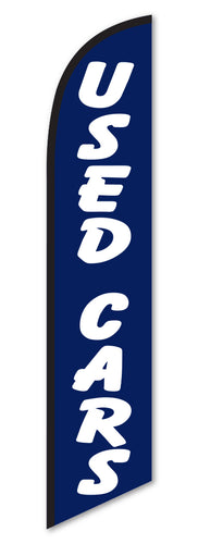 Premium Swooper Flag - Used Cars Blue & White