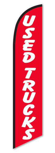 Premium Swooper Flag - Used Trucks (Red & White)