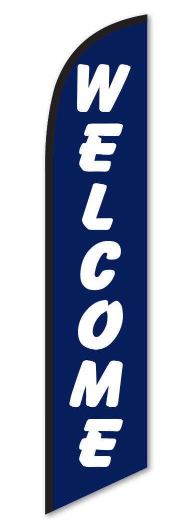 Premium Swooper Flag - Welcome (Blue)