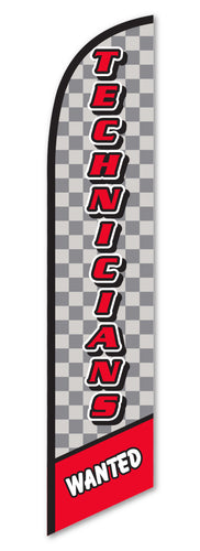 Premium Swooper Flag - Technicians Wanted
