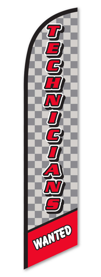 Premium Swooper Flag - Technicians Wanted