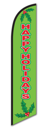 Premium Swooper Flag - Happy Holidays