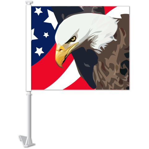 Window Flag - Patriotic with Eagle