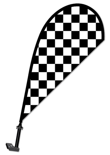 Window Paddle Flag - Black/White Checkered