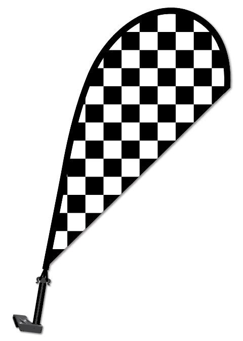 Window Paddle Flag - Black/White Checkered
