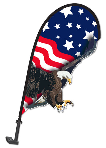 3D Window Paddle Flag - US Flag with Eagle