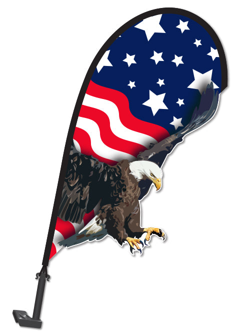 3D Window Paddle Flag - US Flag with Eagle