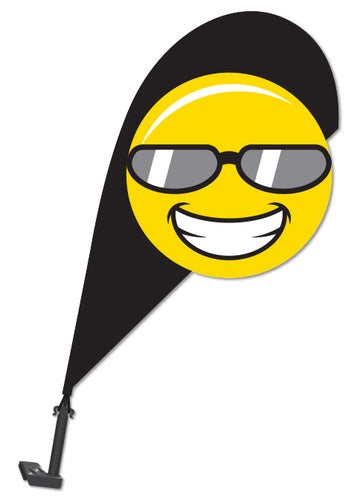 3D Window Paddle Flag - Smiley with Sunglasses