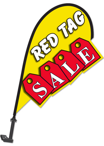 3D Window Paddle Flag - Red Tag SALE
