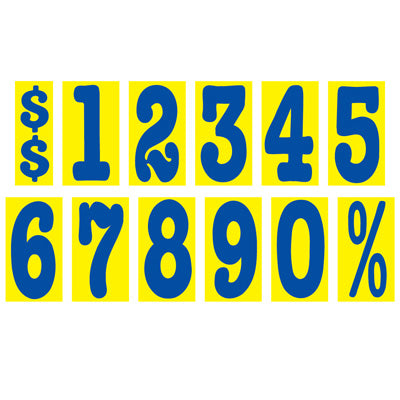 5 1/2 inch Mid-Size Blue & Yellow Adhesive Number