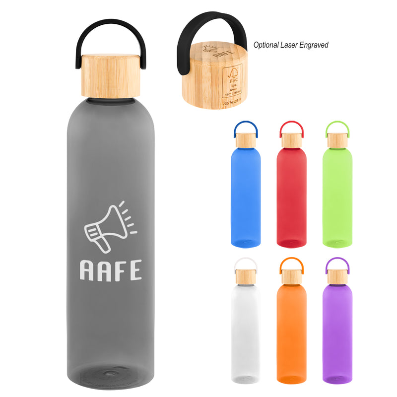 Load image into Gallery viewer, 32 Oz. Jeffrey rPET Bottle With Bamboo Lid And Easy Carry Handle
