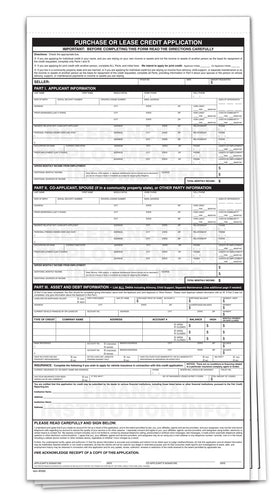 Universal Credit Application - Qty 100 Per Pack