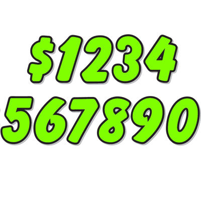 6 1/4 inch Neon Green Die Cut Numbers