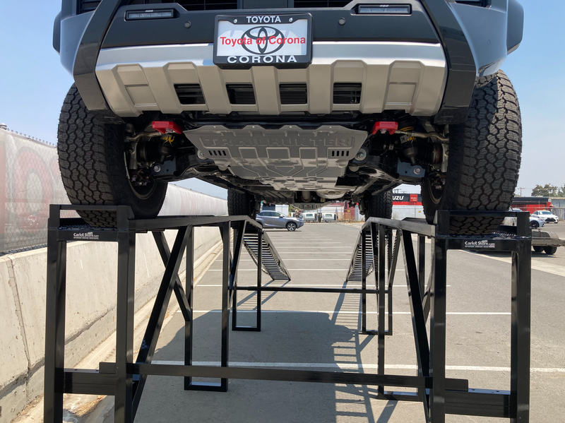 Load image into Gallery viewer, 60-inch level car display ramp showing a sturdy metal design with a textured surface for vehicle presentation.
