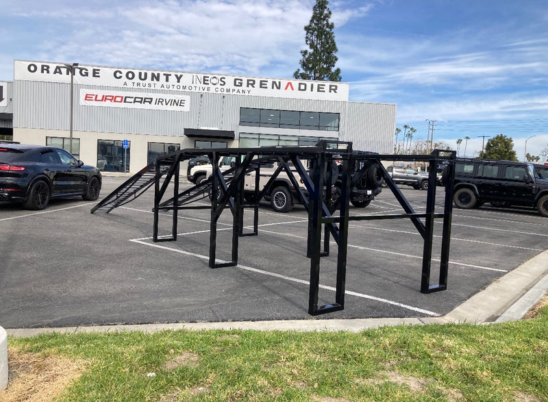 Load image into Gallery viewer, 60-inch level car display ramp showing sturdy construction and non-slip surface for automotive display use
