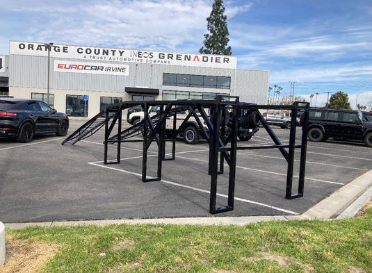 60-inch level car display ramp showing sturdy construction and non-slip surface for automotive display use