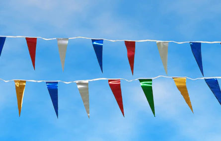 Load image into Gallery viewer, 60' Metallic Rainbow Pennant

