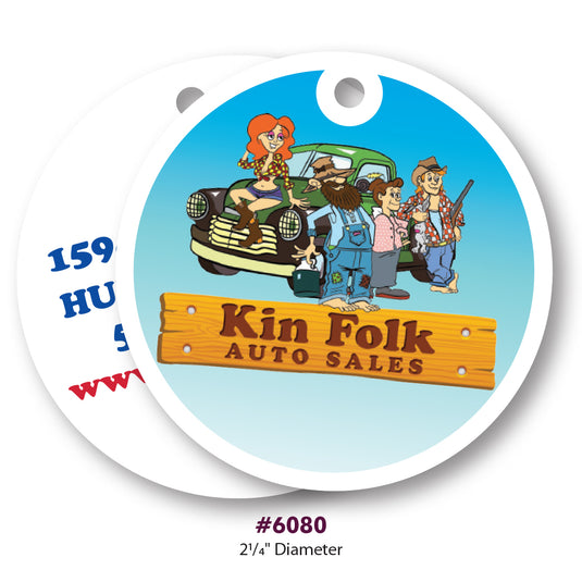 Custom Printed Hard Plastic Key Tags - 23 mil