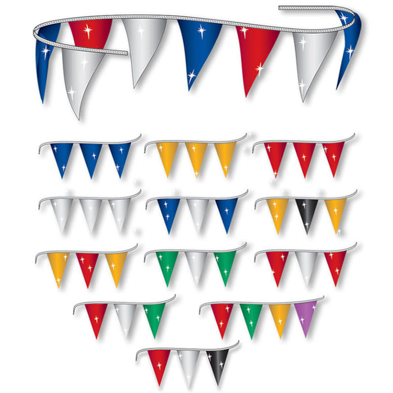 Load image into Gallery viewer, 60&#39; Metallic Rainbow Pennant
