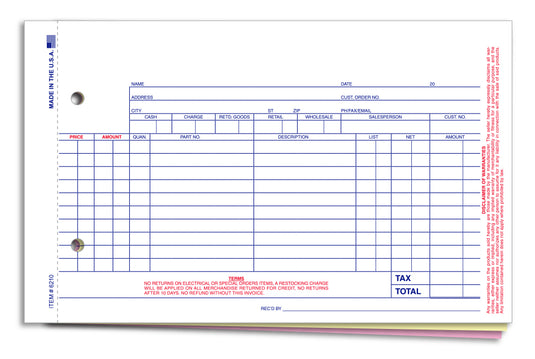Parts Invoice - Qty. 100