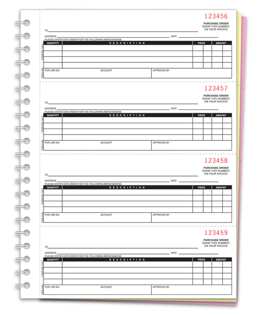 Purchase Order Book - NC-124-3 - 3 Part, 200 per Book