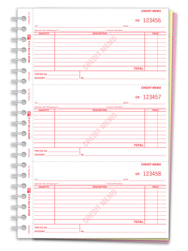 Credit Memo Book - RL 113 - 3 Part, 150 per Book - Qty. 1