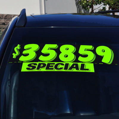 7 1/2 inch  Black & Neon Green Adhesive Number