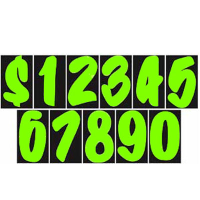 7 1/2 inch Neon Green Designer Adhesive Number