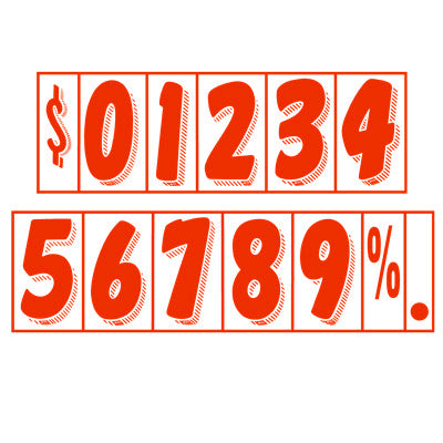 7 1/2 inch Red & White Adhesive Number