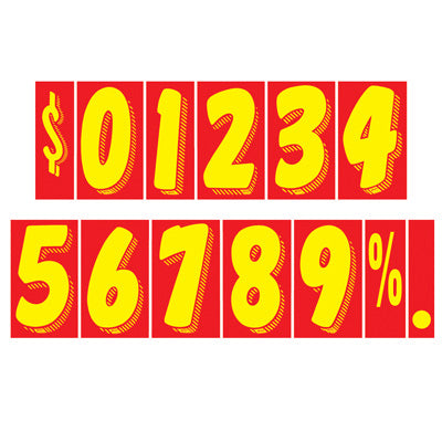 Load image into Gallery viewer, 7 1/2 inch Red &amp; Yellow Adhesive Number
