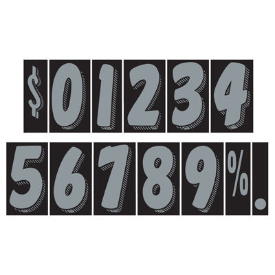 7 1/2 inch Silver & Black Adhesive Number