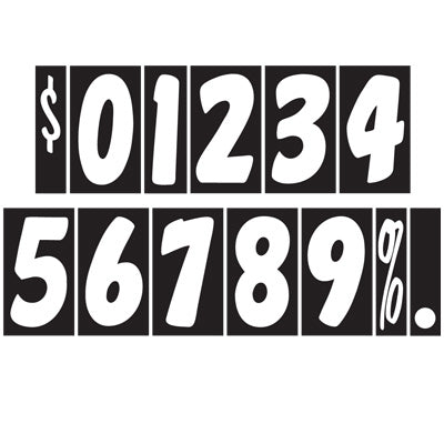 7 1/2 inch White & Black Number