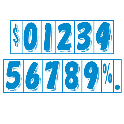 7 1/2 Inch Blue & White Adhesive Number